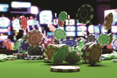 Responsible conduct of gambling training - Poker chips falling onto a gambling table